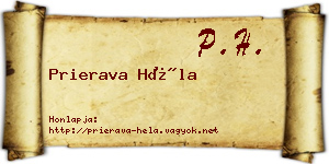Prierava Héla névjegykártya